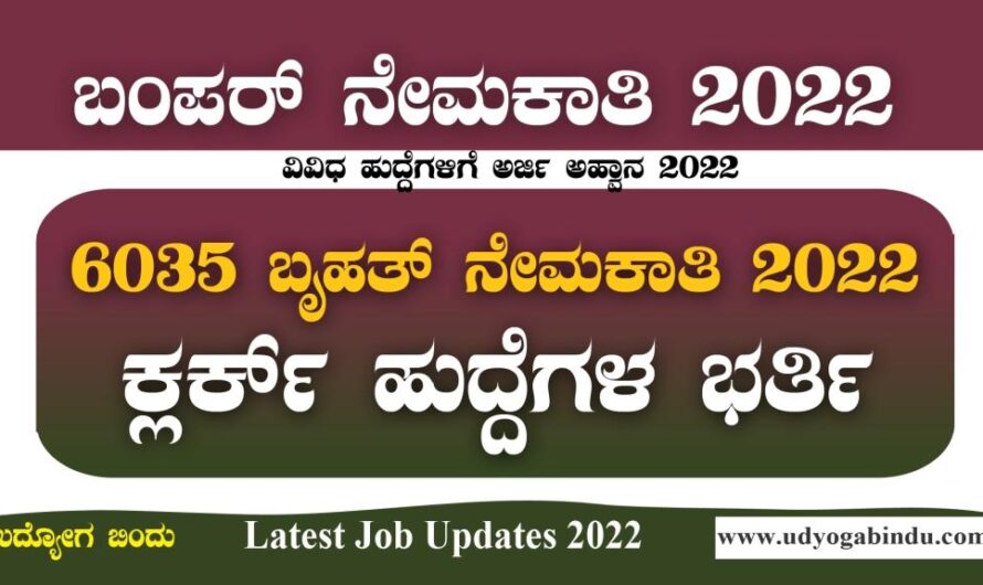 6035 ಕ್ಲರ್ಕ್ ಹುದ್ದೆಗಳ ಭರ್ಜರಿ ನೇಮಕಾತಿ 2022 : IBPS Recruitment 2022