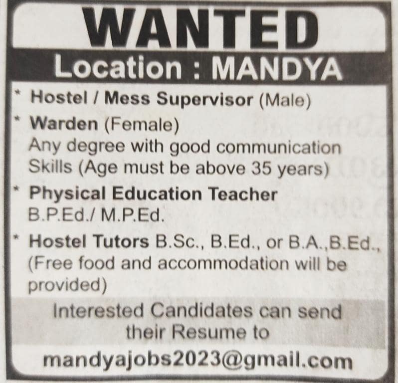 Jobs In Mandya