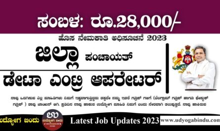 ಡೇಟಾ ಎಂಟ್ರಿ ಆಪರೇಟರ್ ಹುದ್ದೆಗಳು - Zilla Panchayat Recruitment 2023