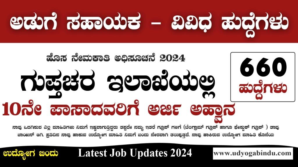 ಗುಪ್ತಚರ ಇಲಾಖೆಯಲ್ಲಿ 660 ಹುದ್ದೆಗಳಿಗೆ ಅರ್ಜಿ ಅಹ್ವಾನ - Intelligence Bureau