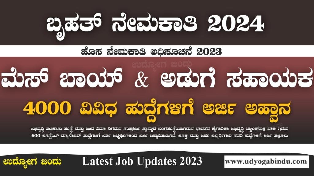 4000 ಅಡುಗೆ ಸಹಾಯಕ ಹಾಗೂ ಮೆಸ್ ಬಾಯ್ ಹುದ್ದೆಗಳು - Indian Merchant Navy Recruitment 2024