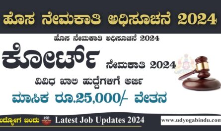 ಕೋರ್ಟ್ ಇಂದ ಹೊಸ ನೇಮಕಾತಿ 2024 - Karnataka High Court Recruitment 2024
