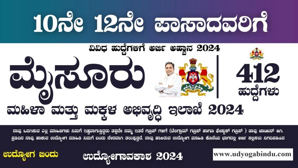 WCD Mysuru Recruitment 2024