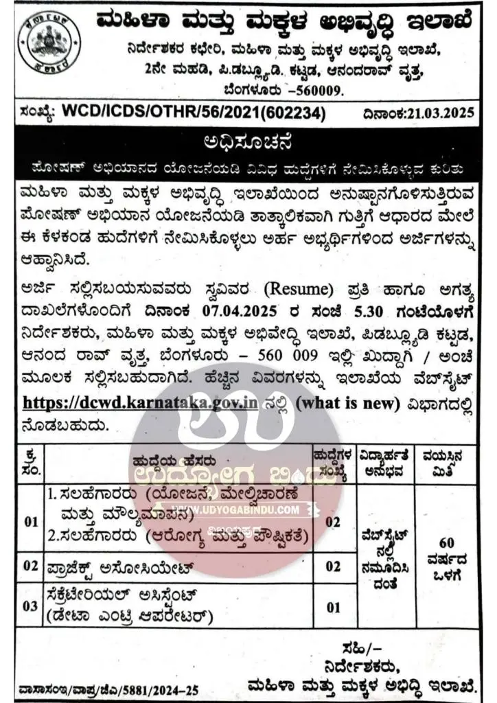 WCD recruitment 2025