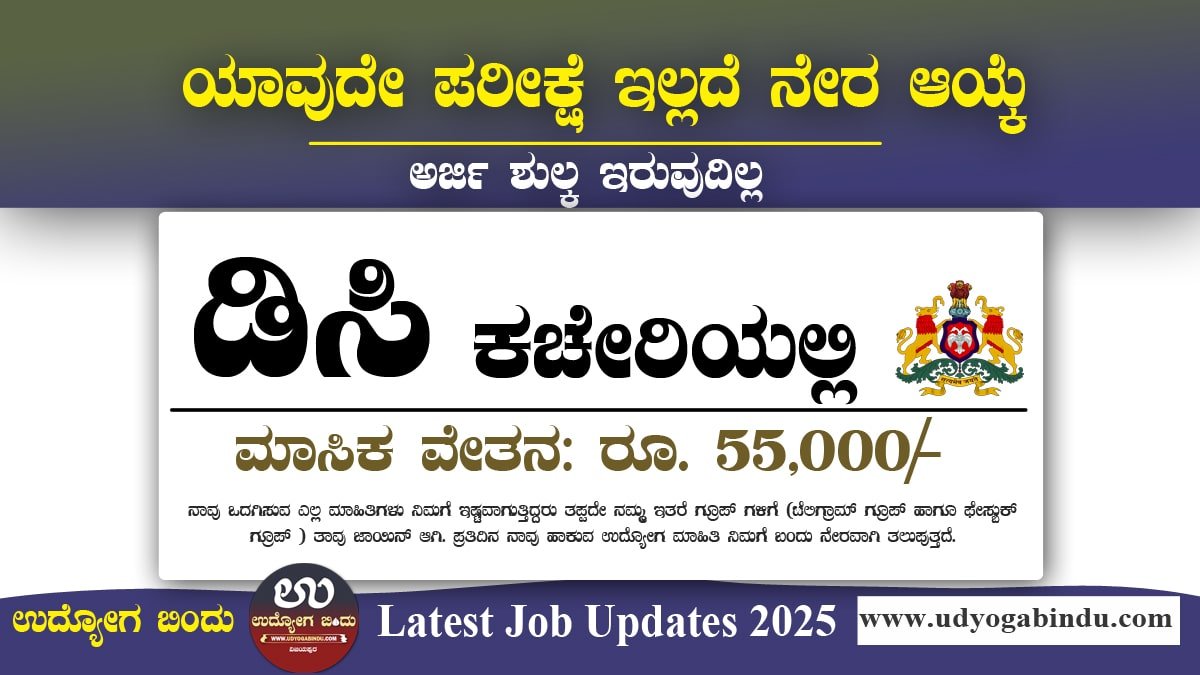 ರಾಯಚೂರು ಡಿಸಿ ಕಚೇರಿ ಅಸ್ಪೈರೇಷನಲ್ ಬ್ಲಾಕ್ ಫೆಲೋ ಹುದ್ದೆಗಳ ನೇಮಕಾತಿ 2025 - DC Office Raichur Recruitment 2025
